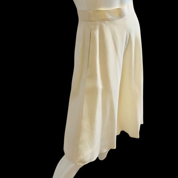 Vintage Elegant Cream Midi Skirt Size 6 - Picture 1 of 9